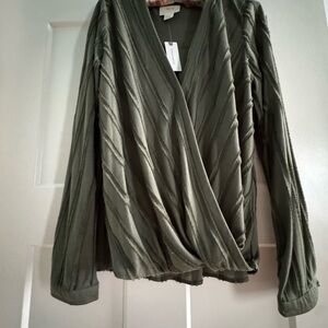 Anthropologie Maeve Forest Green Top